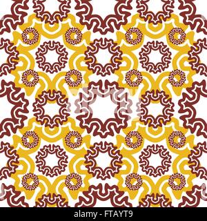 Vector seamless wallpaper. Motley retro repeating pattern. The yellow brown pattern Stock Vector