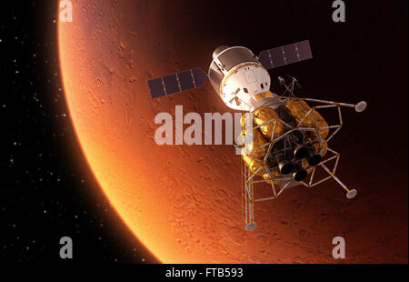 Interplanetary Space Station Orbiting Red Planet Stock Photo - Alamy