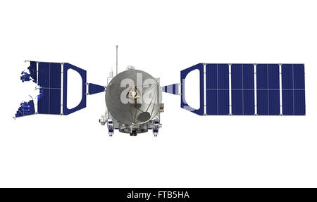 Crashed Satellite On White Background Stock Photo