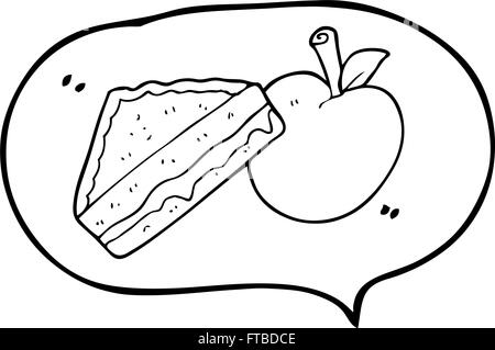 freehand drawn speech bubble cartoon packed lunch Stock Vector