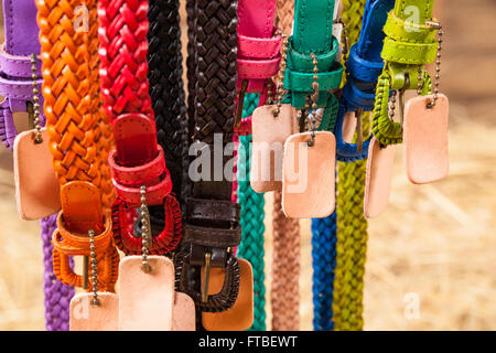 colored waist belts Stock Photo