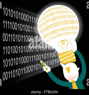 flat design vector illustration concept of process coding Stock Vector