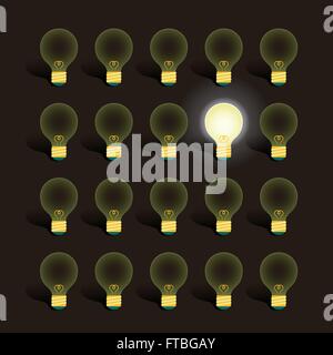 vector illustration concept of idea over black background Stock Vector