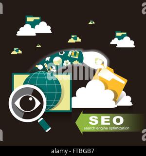 flat design illustration concept of the SEO website search engine optimization Stock Vector