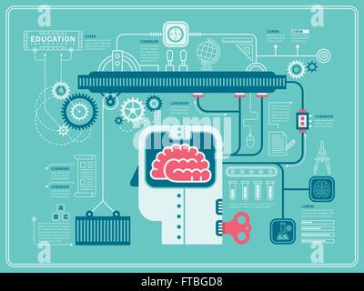 lab experiment education infographic in flat design Stock Vector