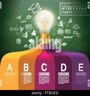 creative concept infographic with lighting bulb elements Stock Vector