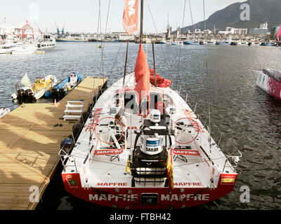 The Spanish Boat Mapfre in Cape Town, South Africa. Volvo Ocean Race 2014-2015 Stock Photo