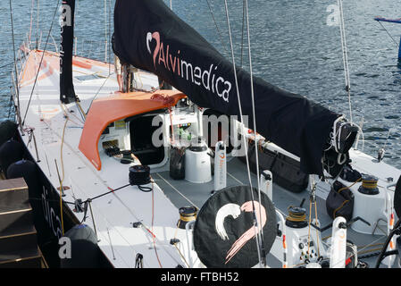 ALVIMEDICA boat in Cape Town, South Africa, Volvo Ocean Race 2014-2015 Stock Photo