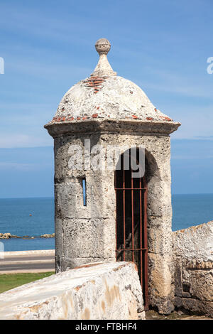 Bartizan at Cartagena's wall Stock Photo