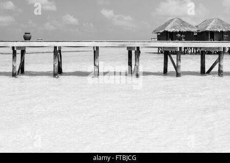 Meeru Island spa water villas,  Maldives Stock Photo