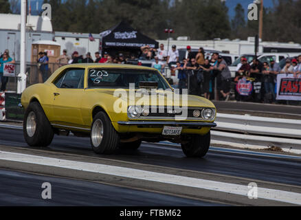 Action at the  drag strip in Redding, California. Stock Photo