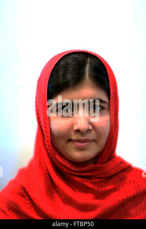 Malala Yousafzai portrait with book Stock Photo