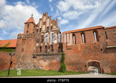 Citizen Court, sentry tower and city wall in Torun, Poland, former summer residence of the Brotherhood of St. George, medieval G Stock Photo