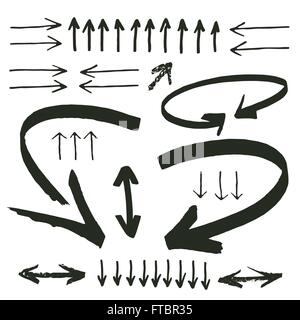 Vector hand drawn arrows collection Stock Photo