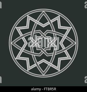 Gothic abstract ornament interlaced motif in gray tones Stock Vector