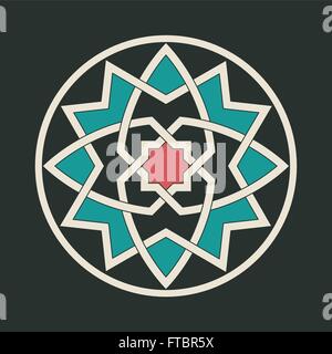 Gothic abstract ornament interlaced motif in colors Stock Vector