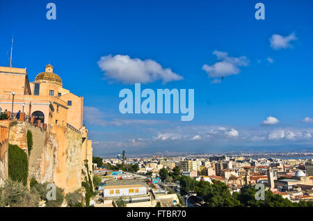Panoramic view of Cagliari from Castello walls and Santa Maria Cathedral, Sardinia Stock Photo