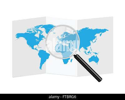 World Map Paper Illustration Stock Vector