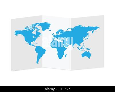 World Map Paper Illustration Stock Vector