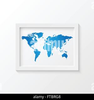 World map picture frame illustration Stock Vector