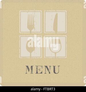 vector menu cover as silkscreen print Stock Vector