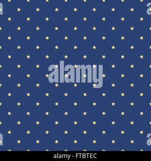 Seamless vector texture of blurred yellow spotted stars on blue background Stock Vector