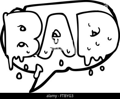 freehand drawn speech bubble cartoon word bad Stock Vector