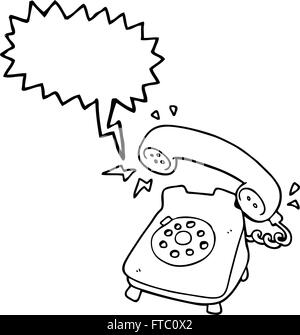 freehand drawn speech bubble cartoon ringing telephone Stock Vector