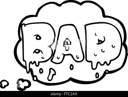 freehand drawn thought bubble cartoon word bad Stock Vector