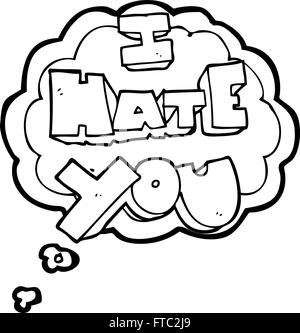 I hate you freehand drawn thought bubble cartoon symbol Stock Vector