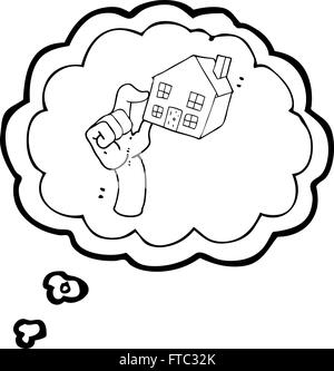 freehand drawn thought bubble cartoon housing market Stock Vector