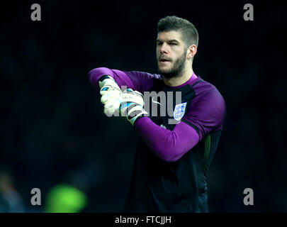 Berlin, Germany. 26th Mar, 2016. England's goalkeeper Fraser Forster during the international friendly soccer match between Germany and England at the Olympiastadion in Berlin, Germany, 26 March 2016. Photo: JENS WOLF/dpa/Alamy Live News Stock Photo