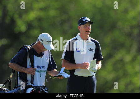 Palm Harbor, Fla, USA. 17th Mar, 2012. Jim Furyk and his caddie Mike ''Fluff'' Cowan during the third round of the Transitions Chapionship on the Cooperhead Course at Innisbrook Resort and Golf Club on March 17, 2012 in Palm Harbor, Fla. ZUMA Press/Scott A. Miller. © Scott A. Miller/ZUMA Wire/Alamy Live News Stock Photo