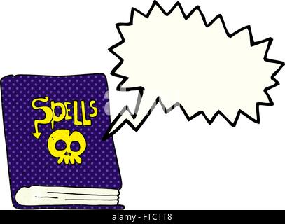 freehand drawn comic book speech bubble cartoon spell book Stock Vector