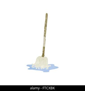 freehand retro cartoon mop Stock Vector