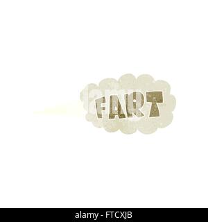 freehand retro cartoon fart symbol Stock Vector