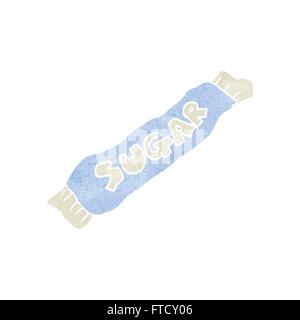 freehand retro cartoon packet of sugar Stock Vector