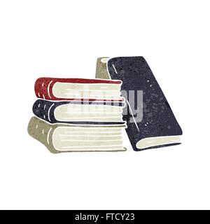 freehand retro cartoon stack of books Stock Vector