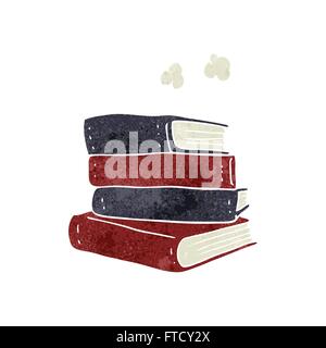 freehand retro cartoon stack of books Stock Vector