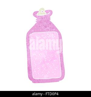 freehand retro cartoon hot water bottle Stock Vector