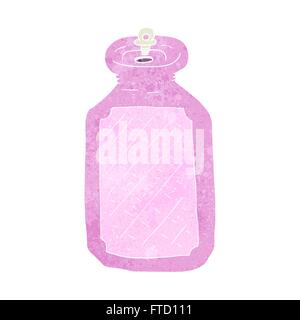 freehand retro cartoon hot water bottle Stock Vector