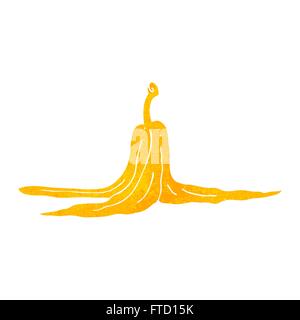 freehand retro cartoon banana peel Stock Vector