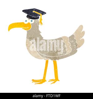 freehand drawn cartoon seagull with graduate cap Stock Vector Image ...