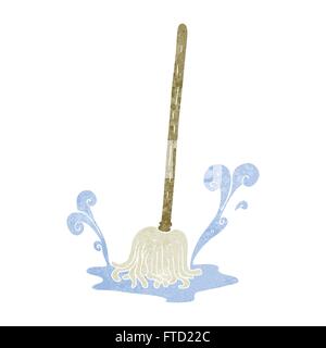 freehand retro cartoon mop Stock Vector