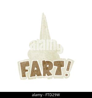 freehand retro cartoon fart symbol Stock Vector