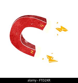 freehand retro cartoon magnet Stock Vector