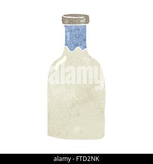 freehand retro cartoon milk bottle Stock Vector