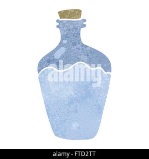 freehand retro cartoon water bottle Stock Vector