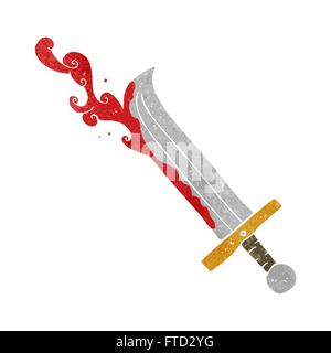 freehand retro cartoon bloody sword Stock Vector Image & Art - Alamy