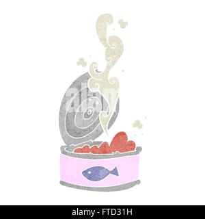 freehand retro cartoon can of tuna Stock Vector